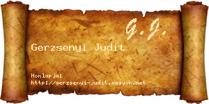 Gerzsenyi Judit névjegykártya